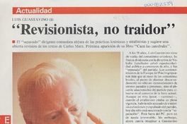 "Revisionista, no traidor"  [artículo] Alejandro Darío Molina.