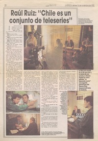 Raúl Ruiz, "Chile es un conjunto de teleseries"  [artículo] Marta Hansen.