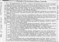 Premio a la escritora Elena Castedo  [artículo].