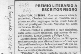 Premio literario a escritor negro  [artículo].