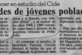 Inquietudes de jóvenes pobladores  [artículo].
