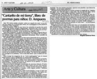 "Cantarito de mi tierra", libro de poemas para niños, D. Ampuero  [artículo] Magdiel Gutiérrez Pérez.