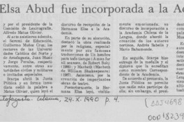 Hermana Elsa Abud fue incorporada a la Academia