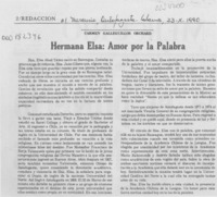 Hermana Elsa, amor por la palabra