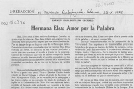 Hermana Elsa, amor por la palabra