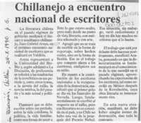 Chillanejo a encuentro nacional de escritores  [artículo].
