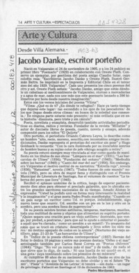 Jacobo Danke, escritor porteño  [artículo] Pedro Mardones Barrientos.