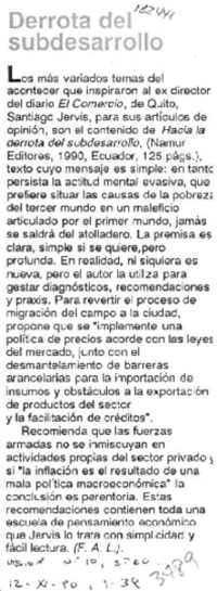 Derrota del subdesarrollo  [artículo] F. A. L.