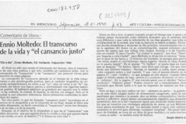 Ennio Moltedo, el transcurso de la vida y "el cansancio justo"  [artículo] Sergio Madrid S.