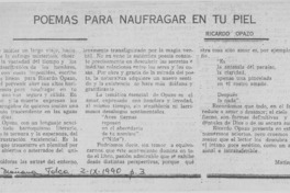 Poemas para naufragar en tu piel  [artículo] Matías Rafide.