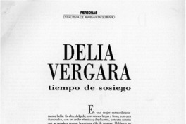 Delia Vergara tiempo de sosiego  [artículo] Margarita Serrano.
