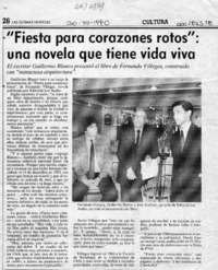 "Fiesta para corazones rotos", una novela que tiene vida viva  [artículo].