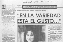 "En la variedad está el gusto -- "  [artículo].