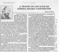 A través de los ojos de Ximena Bizama O'Kinghtons  [artículo] Adriano Améstica.