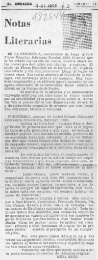 Notas literarias  [artículo] Mesa Seco.