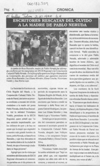 Escritores rescatan del olvido a la madre de Pablo Neruda  [artículo].