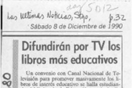 Difundirán por TV los libros más educativos  [artículo].