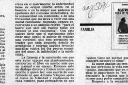 Matrimonio para un tiempo nuevo  [artículo] María Ester Roblero.