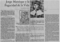 Jorge Manrique y la fugacidad de la vida