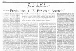 Precisiones a "El pez en el anzuelo"  [artículo] Humberto Maturana.