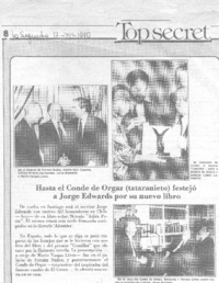 Hasta el Conde de Orgaz (tataranieto) festejó a Jorge Edwards por su nuevo libro