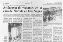Avalancha de visitantes en la casa de Neruda en Isla Negra  [artículo] Juan C. Camus [y] Ricardo Pastén.