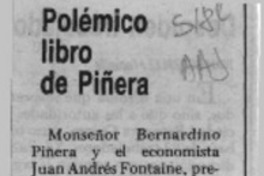 Polémico libro de Piñera  [artículo].