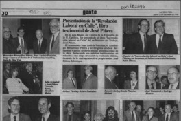 Presentación de la "Revolución laboral en Chile", libro testimonial de José Piñera  [artículo].