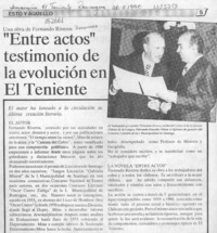 "Entre actos" testimonio de la evolución en El Teniente  [artículo].