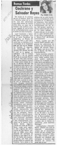 Cochrane y Salvador Reyes  [artículo] Sara Vial.
