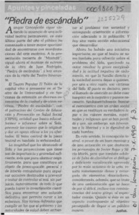 "Piedra de escándalo"  [artículo] Justus.