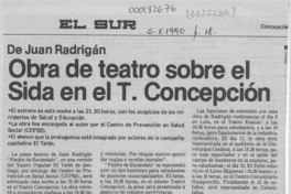 Obra de teatro sobre el Sida en el T. Concepción  [artículo].