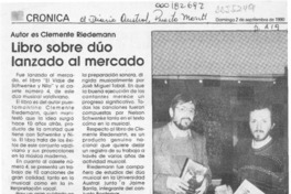 Libro sobre dúo lanzado al mercado  [artículo].