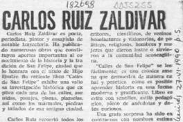 Carlos Ruiz Zaldívar  [artículo] Matías Rafide B.