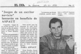 "Juegos de un escritor novicio" lanzarán en beneficio de ASPAUT  [artículo].