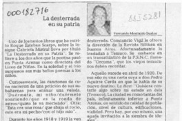 La desterrada en su patria  [artículo] Fernando Montaldo Bustos.