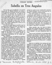 Sabella en tres ángulos  [artículo] Conrado Menzel.