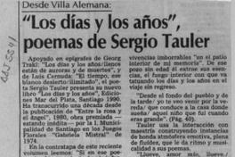 "Los días y los años", poemas de Sergio Tauler  [artículo] Pedro Mardones Barrientos.