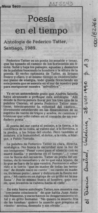 Poesía en el tiempo  [artículo] Mesa Seco.