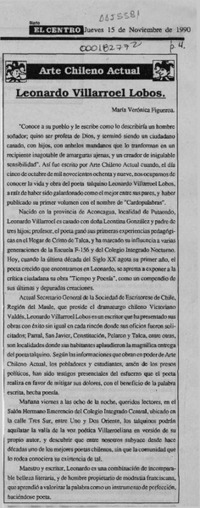 Leonardo Villarroel Lobos  [artículo] María Verónica Figueroa.