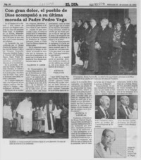 Con gran dolor, el pueblo de Dios acompañó a su última morada al padre Pedro Vega