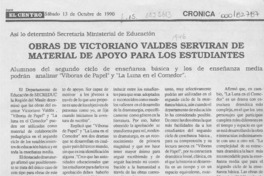 Obras de Victoriano Valdés servirán de material de apoyo para los estudiantes  [artículo].
