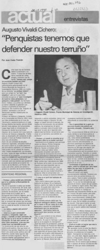 "Penquistas tenemos que defender nuestro terruño"