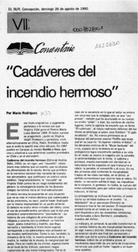 "Cadáveres del incendio hermoso"  [artículo] Mario Rodríguez.