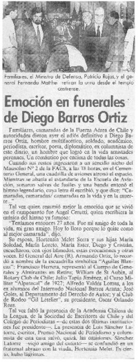 Emoción en funerales de Diego Barros Ortiz