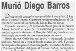 Murió Diego Barros