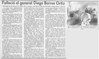 Falleció el general Diego Barros Ortiz