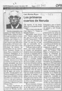 Los primeros cuartos de Neruda  [artículo] Luis Merino Reyes.