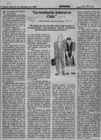 "La revolución laboral en Chile"  [artículo] Bernardino Piñera.