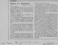 Réplica a C. Riedemann  [artículo] José Maximiliano Díaz.